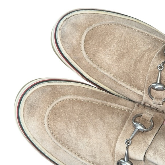 Gucci Tan Loafers with Silver Accents - Picture 9 of 12